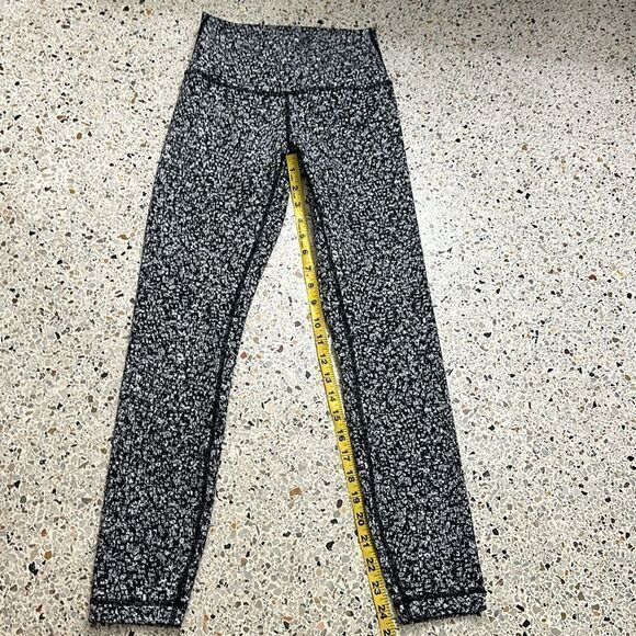 Lululemon Wunder under hi rise waist 7/8 tight leggings daisy white black 4 - Picture 7 of 8